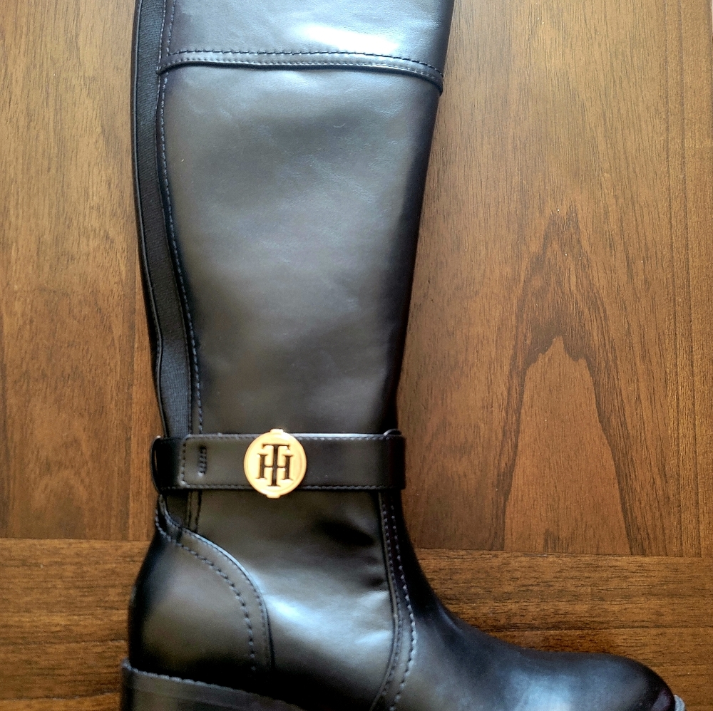 Tommy Hilfiger knee-high boots; Black, Women size 7.5;New without box never worn